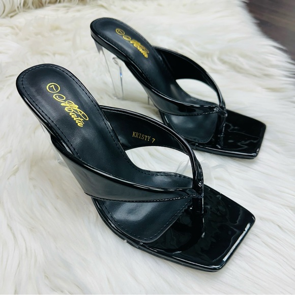 Black clear sandal wedge - Picture 2 of 5